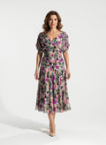 AMAPOLA - Vestido largo floral con cuello en V