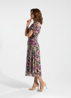 AMAPOLA - Vestido largo floral con cuello en V