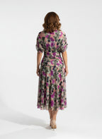 AMAPOLA - Vestido largo floral con cuello en V