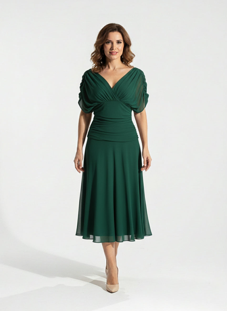 AMAPOLA - Vestido largo floral con cuello en V
