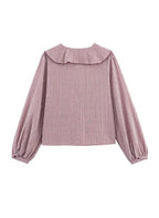 SARA - Blusa a cuadros con volantes